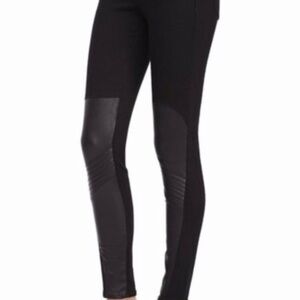 🖤 Rag & Bone Black Moto Jeans – Size 26 – Leather Knee Panels